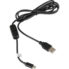 RASPBERRY PI USB A na Micro USB B napájecí kabel s vypínačem 1,5m