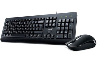 GENIUS klávesnice+myš KM-160 USB černá, drátový set cz+sk layout