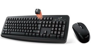 GENIUS klávesnice+myš KM-8100 USB černá, 2.4GHz, bezdrátový set, CZ+SK, Smart