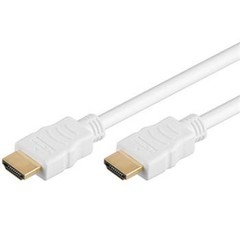 KABEL propojovací HDMI M - HDMI M, 1.0m, dual shielded+ethernet, standard 1.4 HQ bílá