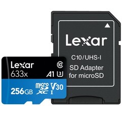 LEXAR Micro SD card SDXC 256GB High-Performance 633x UHS-I + SD adaptér
