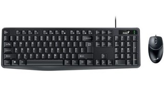 GENIUS klávesnice+myš KM-170 USB černá, drátový set cz+sk layout