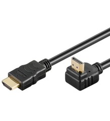 KABEL propojovací HDMI M - HDMI M úhlový 90°, 2.0m, dual shielded+ethernet, standard 1.4 HQ