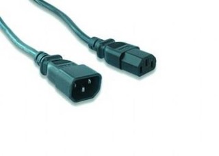 Kabel síťový 220V/230V, 1.0m prodlužovací - VDE (C14-C13)