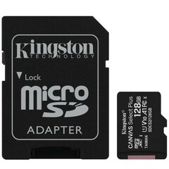 KINGSTON micro SD card SDXC 128GB class10 UHS-I U1 (+ 1x adapter microSD na SD) (pro SDXC zařízení)