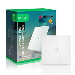 NOUS LZ1 Smart wall light switch ZigBee, 1 kanál, SMART ovladač osvětlení, kompatibilní s Tuya