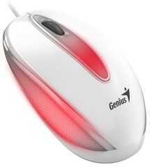 GENIUS myš DX-Mini white , drátová, optická, 1000DPI, 3 tlačítka, USB, RGB LED, white