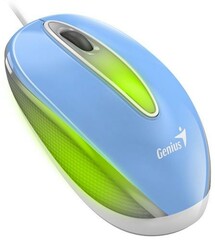 GENIUS myš DX-Mini modrá , drátová, optická, 1000DPI, 3 tlačítka, USB, RGB LED, modrá